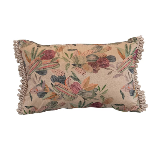 Mini Floral Velvet Lumbar Pillow