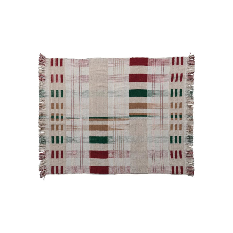 Multi Color Plaid Cotton Throw